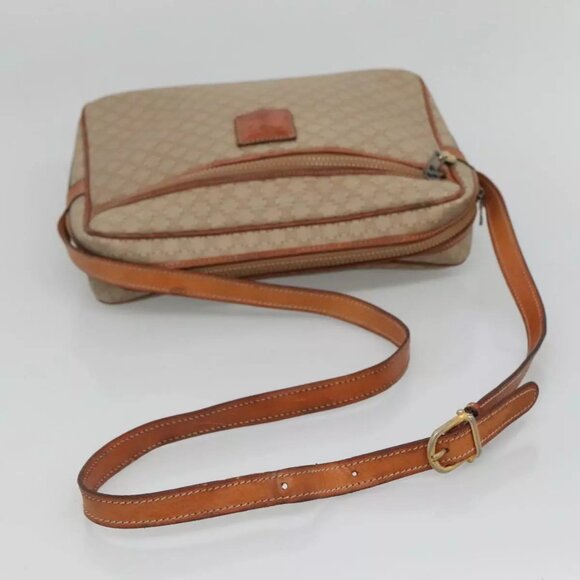 CELINE Macadam Canvas Shoulder Bag PVC Beige Gold Auth - Picture 8 of 16